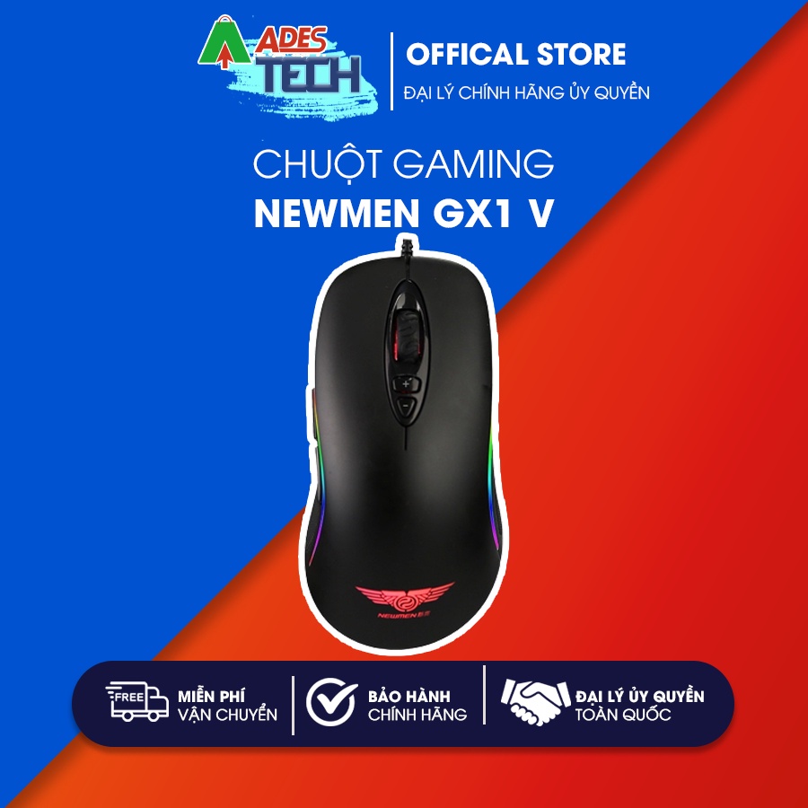 Chuột gaming Newmen GX1 V - Chuột Game bất đối xứng, thuận tay phải, RGB