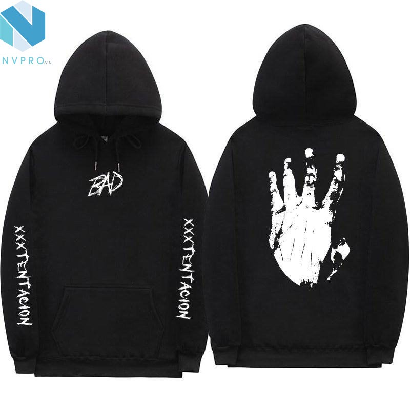 Áo Hoodies nỉ ngoại không xù lông in bàn tay hư hỏng C093