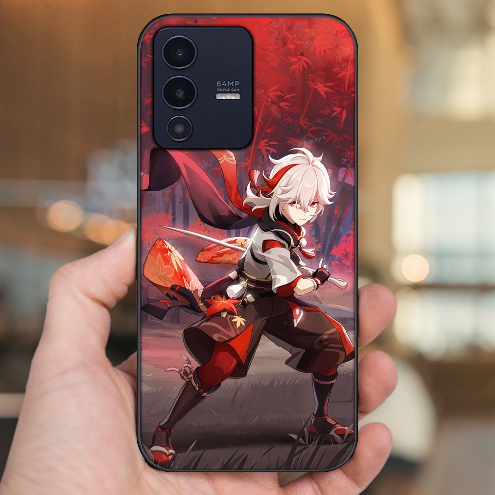 Ốp lưng Vivo V23 5G viền đen in hình Kazuha Genshin Impact