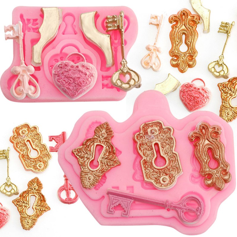 2 Khuôn Silicone Làm Bánh Hình Chìa Khóa Vintage
