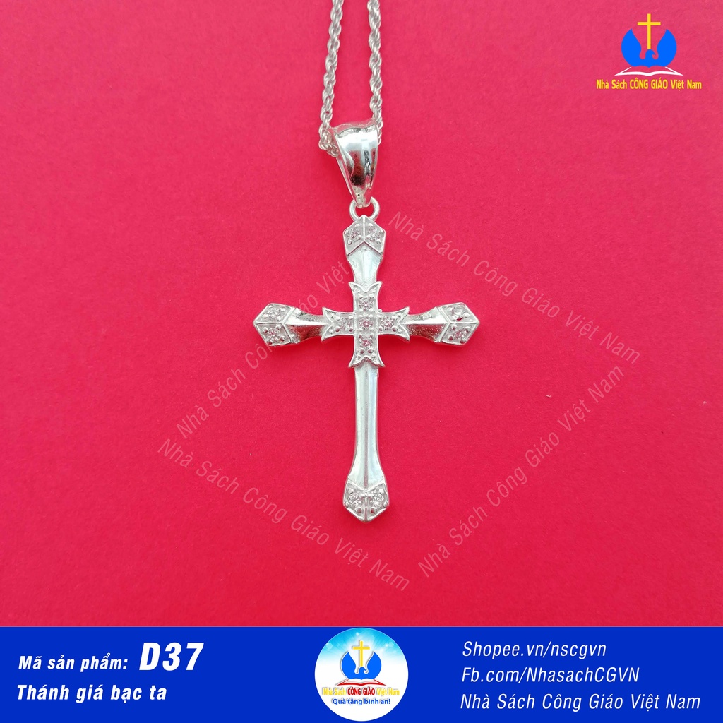Thánh giá bạc ta - Mặt dây chuyền  D37 cho nam nữ, trẻ em - Quà tặng Công Giáo