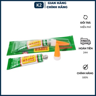 Keo siêu dính 12 tuýp, keo đa năng dán giày dép, dán nhựa, kim loại Super Glue xanh lá