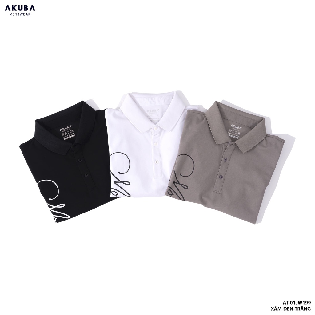 Áo thun polo nam cổ bẻ AKUBA  form slimfit ôm nhẹ, tôn dáng, chất liệu cotton, áo mềm nhẹ, thấm hút tốt 01JW199