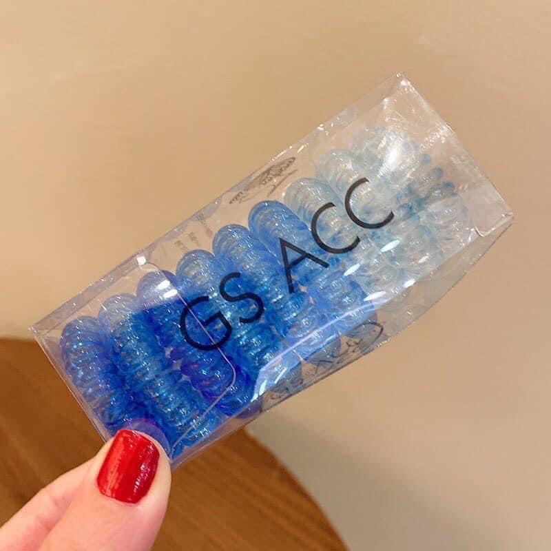 1 dây thun  cột buộc tóc tóc lò xo màu hồng