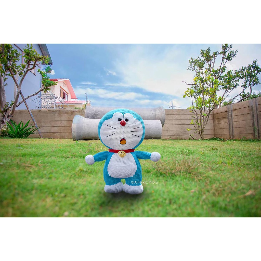 Doraemon nhồi bông móc len thủ công