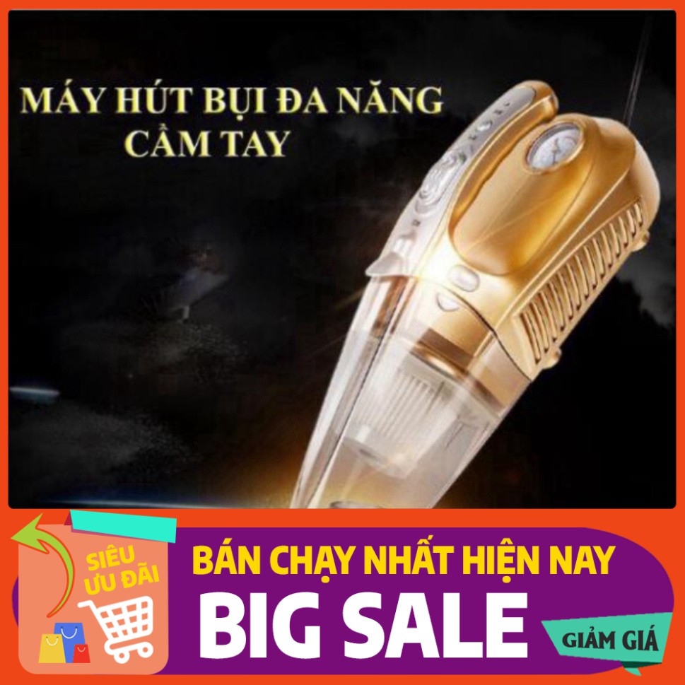 [FREE SHIP] 💥[CHÍNH HÃNG + FREE SHIP]💥 Máy Hút Bụi ô tô 4 in 1 Bơm Lốp Đo Áp Suất Và Đèn Pin Siêu Sáng BẢO HÀNH 1 NĂM�