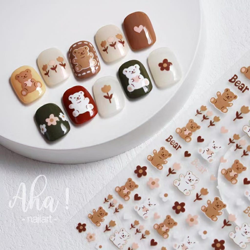 Dán móng tay hoạt hình gấu , công chúa các loại dán móng tay làm nails