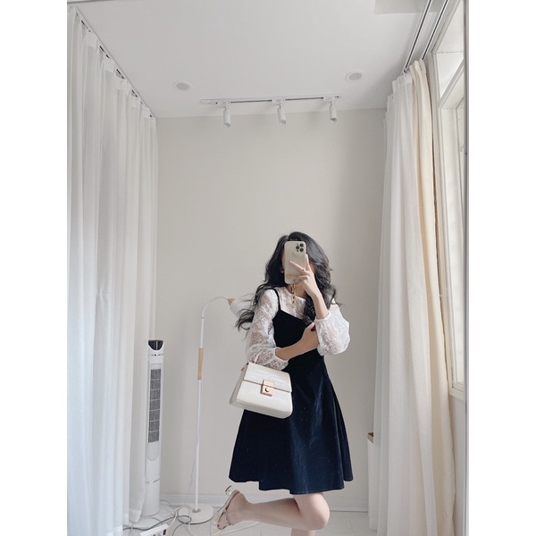 Set váy nhung áo ren by Samhyewear