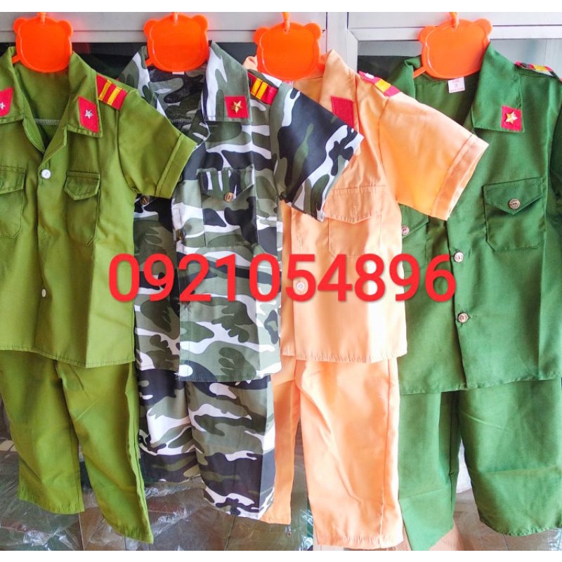 Bộ trẻ em công an rằn ri thời trang lính nhí hàng đẹp cho bé mầm non tiểu học