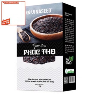 Gạo Lứt đen Phúc Thọ(có hộp) - Date mới nhât Vinaseed(1kg) - Hút chân không - Gạo dẻo, thơm, vị đậm