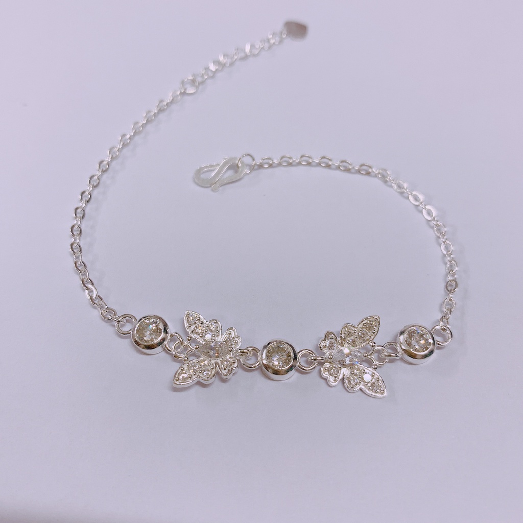 Lắc tay bạc nữ hình con bướm nhỏ xinh LINH MIU SILVER