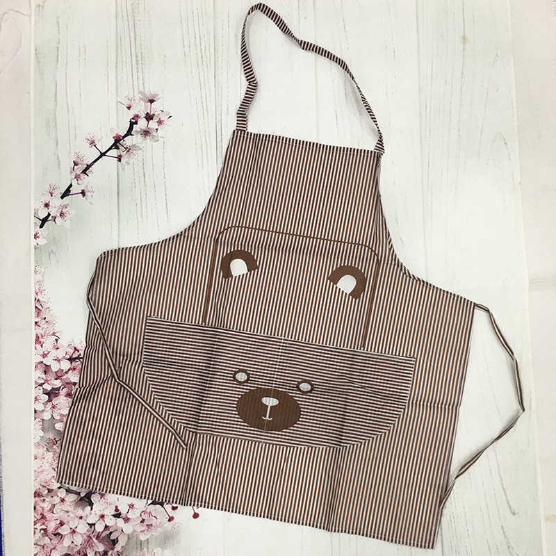 tạp dề vải chống nước thấm hình thú gấu quán cafe dễ thương nấu ăn làm bếp độ ngắn hợp lý phụ kiện nhà bếp | BigBuy360 - bigbuy360.vn