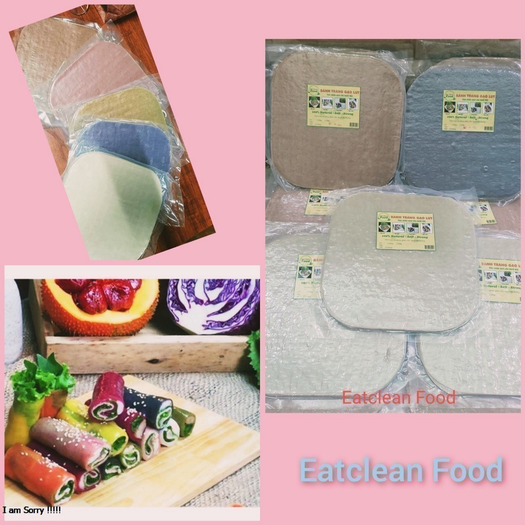 Bánh tráng ngũ sắc gạo lứt Eatclean Food ăn kiêng, giảm cân (500g)