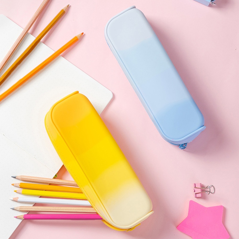 Túi Đựng Bút Silicone Màu Gradient Sức Chứa Lớn Chống Nước