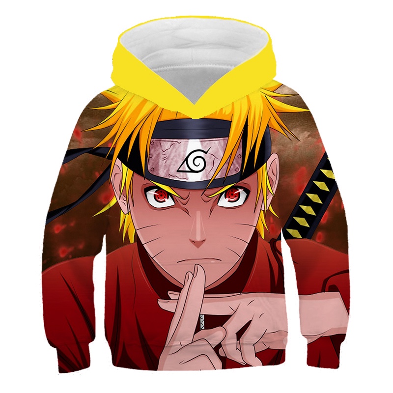 Áo Hoodie Tay Dài In Hình Naruto 3D Thời Trang Nhật Bản Dành Cho Trẻ Em