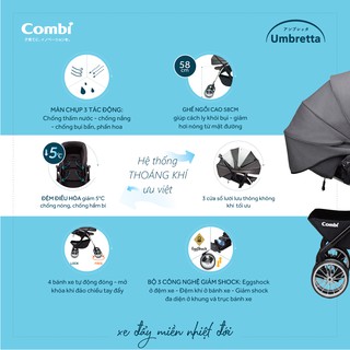 Xe đẩy Combi Umbretta 4 bánh