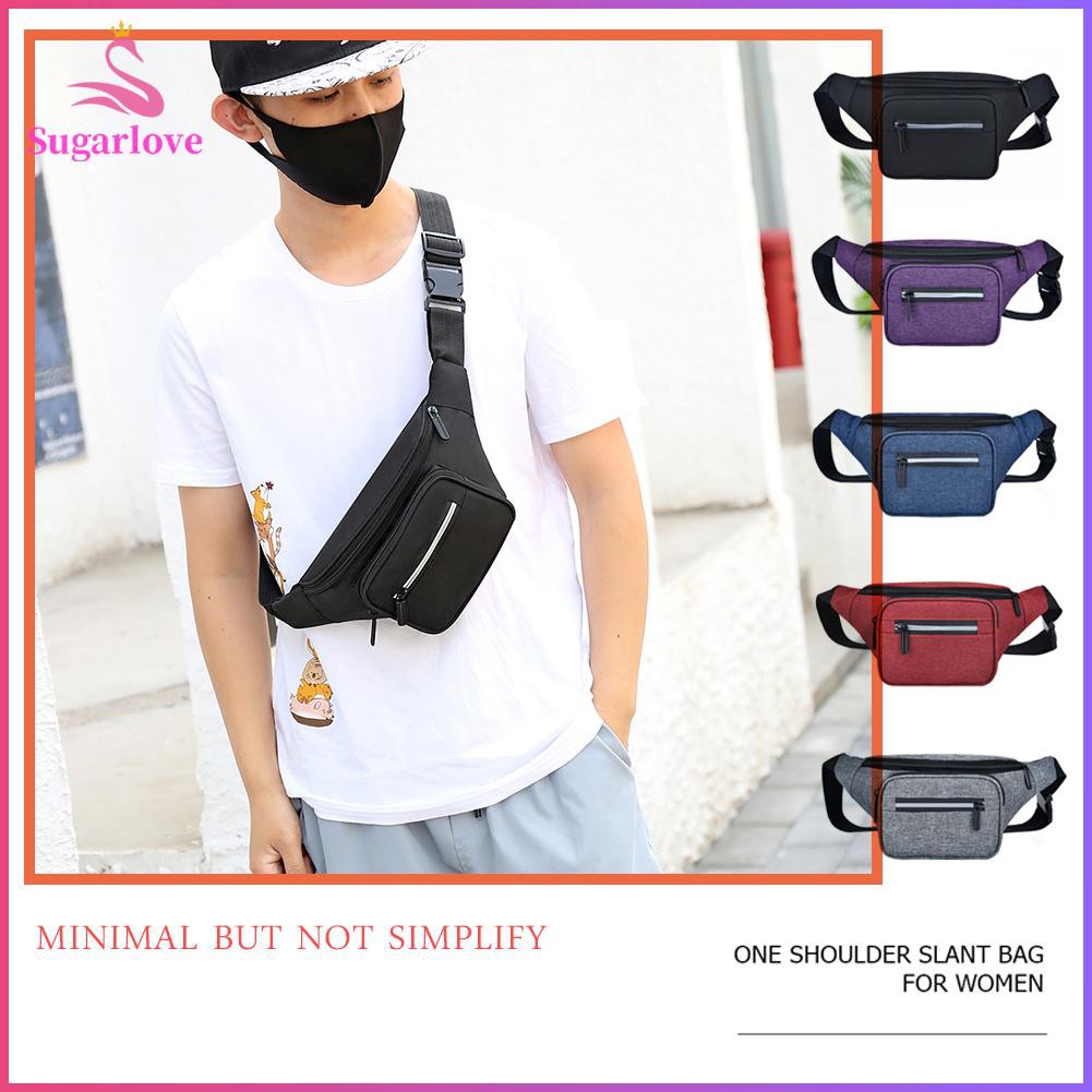 Beautiful ❤SG  Oxford Cloth Chest Bag Women Men Pure Outdoor Sport Crossbody Pouch