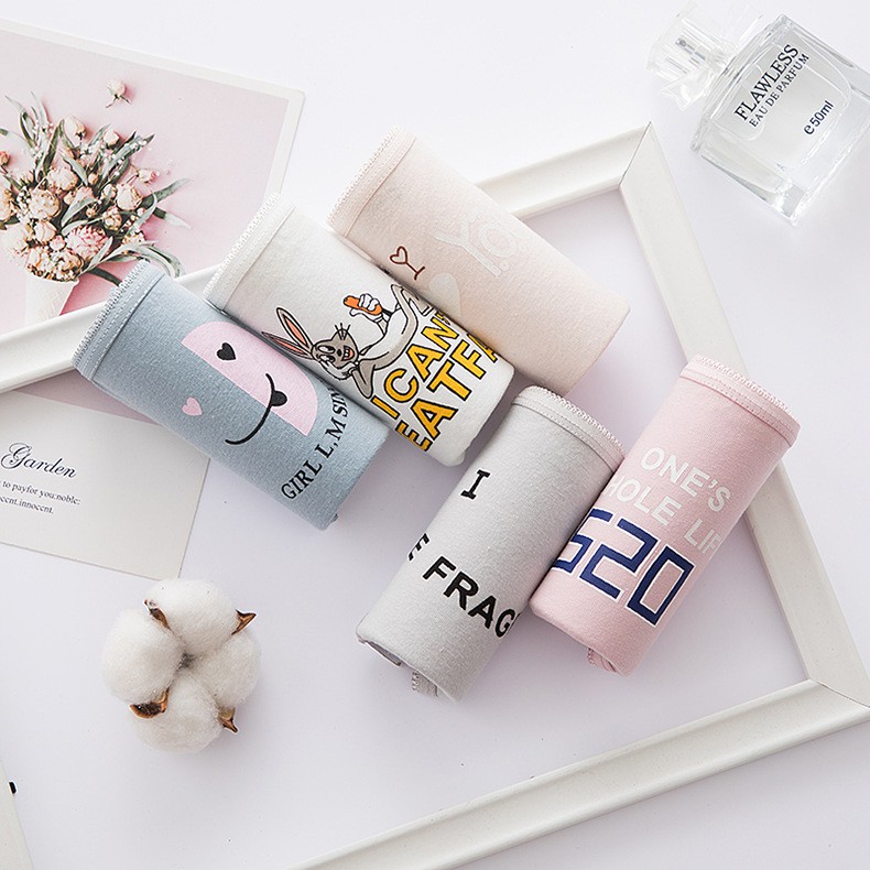 Quần lót nữ cotton cao cấp co giãn kháng khuẩn in hình đáng yêu dễ thương QL38 | BigBuy360 - bigbuy360.vn