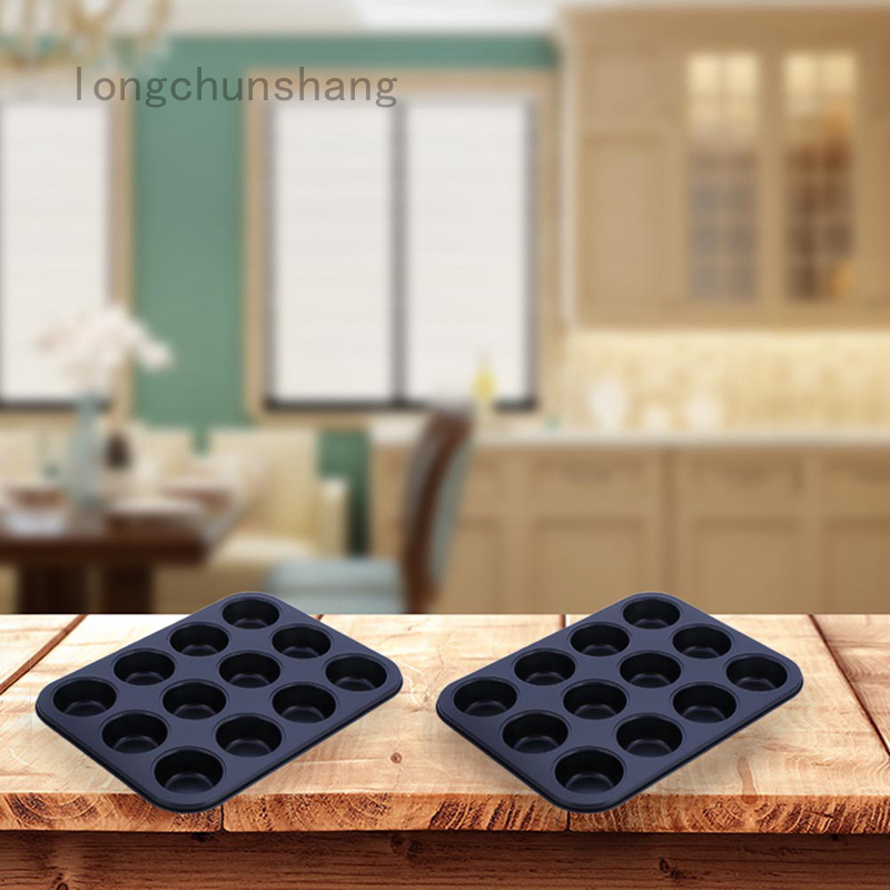 Khuôn carbon thép nướng bánh muffin 12 ô tiện lợi