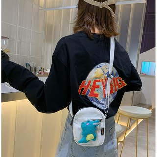 Cute dinosaur canvas bag with shoulder backpack