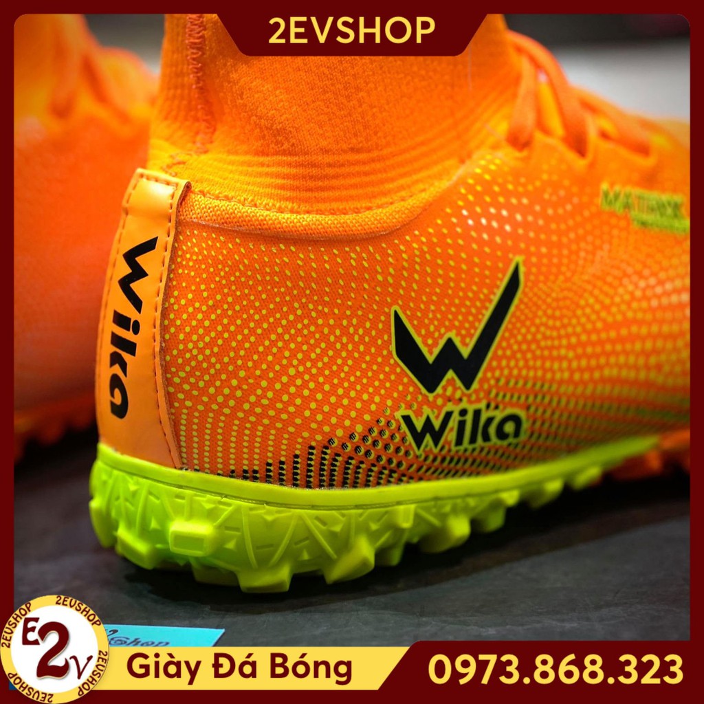 T TOKY SHOP [Freeship] Giày Bóng Đá 𝗪𝗶𝗸𝗮 𝗦𝘂𝗽𝗲𝗿 𝗦𝗽𝗲𝗲𝗱 Cam Cao Cổ (Tặng Tất Chống Trơn) Đã Khâu ☭