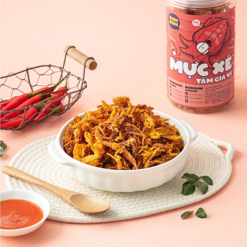 Mực xé tẩm gia vị DumBum 230g đồ ăn vặt Hà Nội