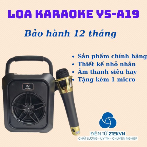 [Sỉ loa] Loa karoke bluetooth YS-A19/18 mini kèm micro không dây hát cực hay-Bảo hành 6 tháng