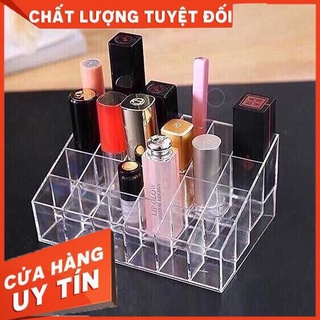 [XẢ KHO+FREE SHIP] Khay đựng son 24 ô nhựa mica siêu bền trong suốt