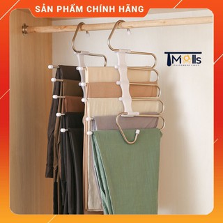 Móc treo quần 5 tầng thông minh inox dày chắc chắn chịu lực tốt hàng cao cấp treo quần áo đa năng