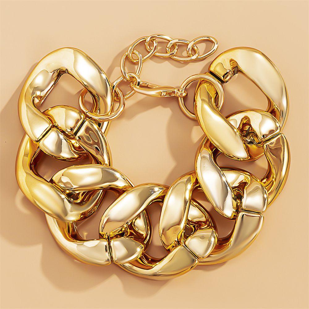 LUOL Vòng Đeo Tay Chuỗi Xích Dày Kiểu Hip Hop Cổ Điển