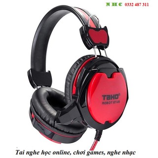 Tai Nghe Game Thủ Tako Robot GT-03 , nghe nhạc, học online có mic (Đen Đỏ) - Hàng Chính Hãng