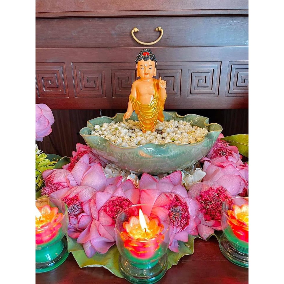 Bát sen tắm Phật thả hoa trang trí Bát Minh Đường Tụ Thuỷ men hỏa biến cao cấp gốm sứ Bát Tràng