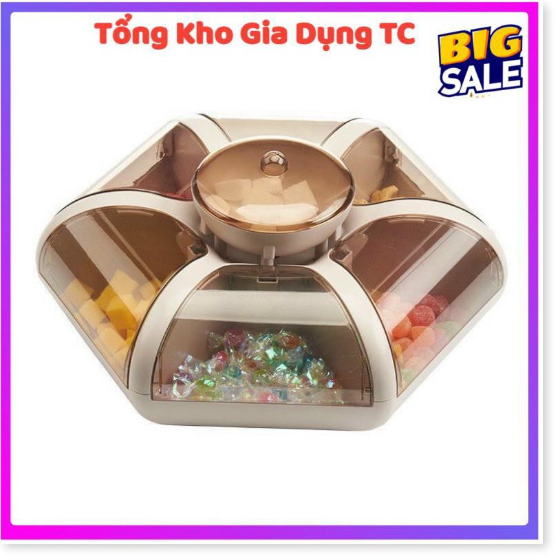 [Loại 6 cánh tự bung] Khay mứt tết đựng bánh kẹo chất liệu nhựa cao cấp kiểu dáng sang trọng