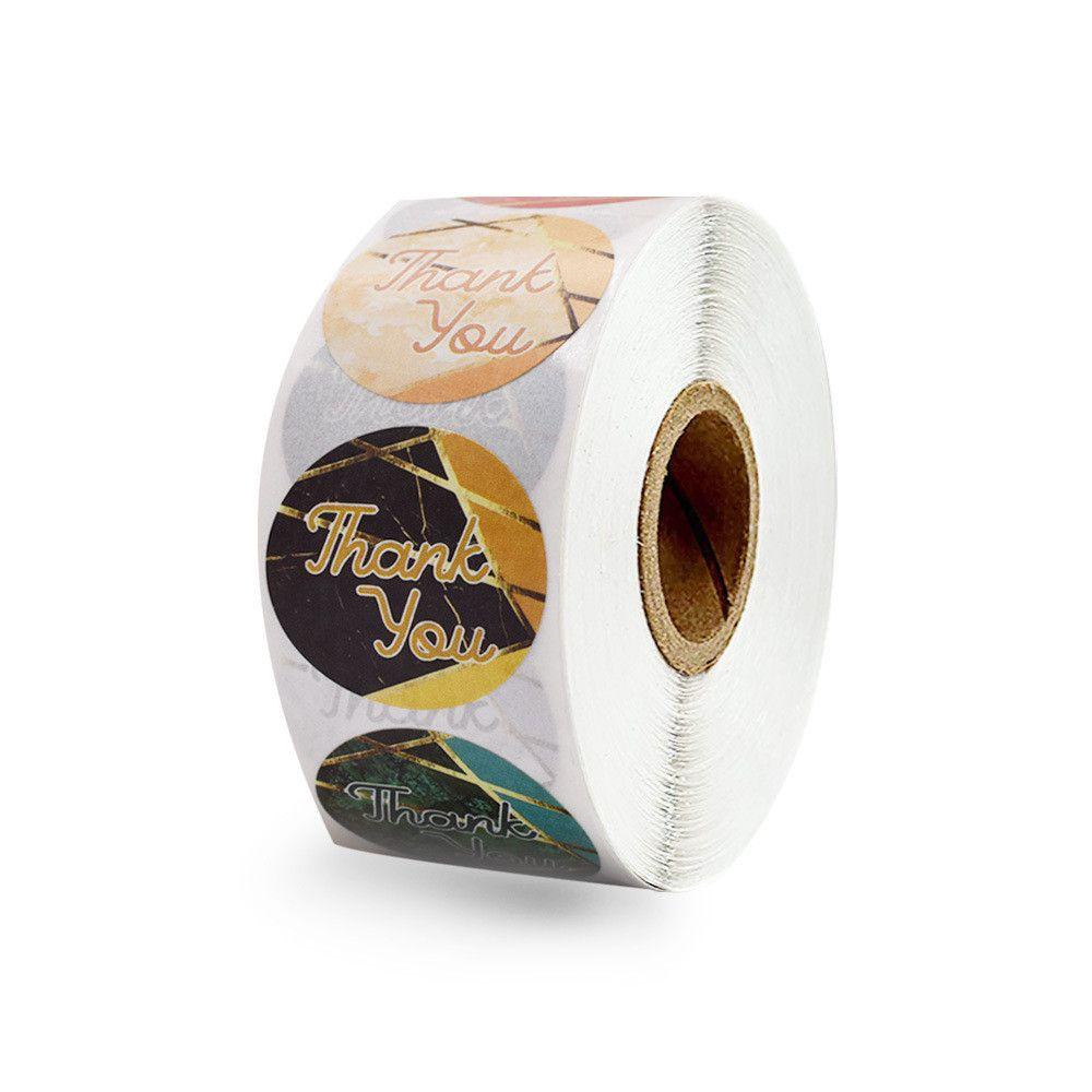 Nhãn Dán Tròn In Chữ Thank You 1 Dùng Trang Trí Gói Quà DIY