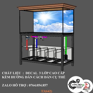 Tranh 3d dán hồ cá mẫu mã đa dạng có keo sẵn