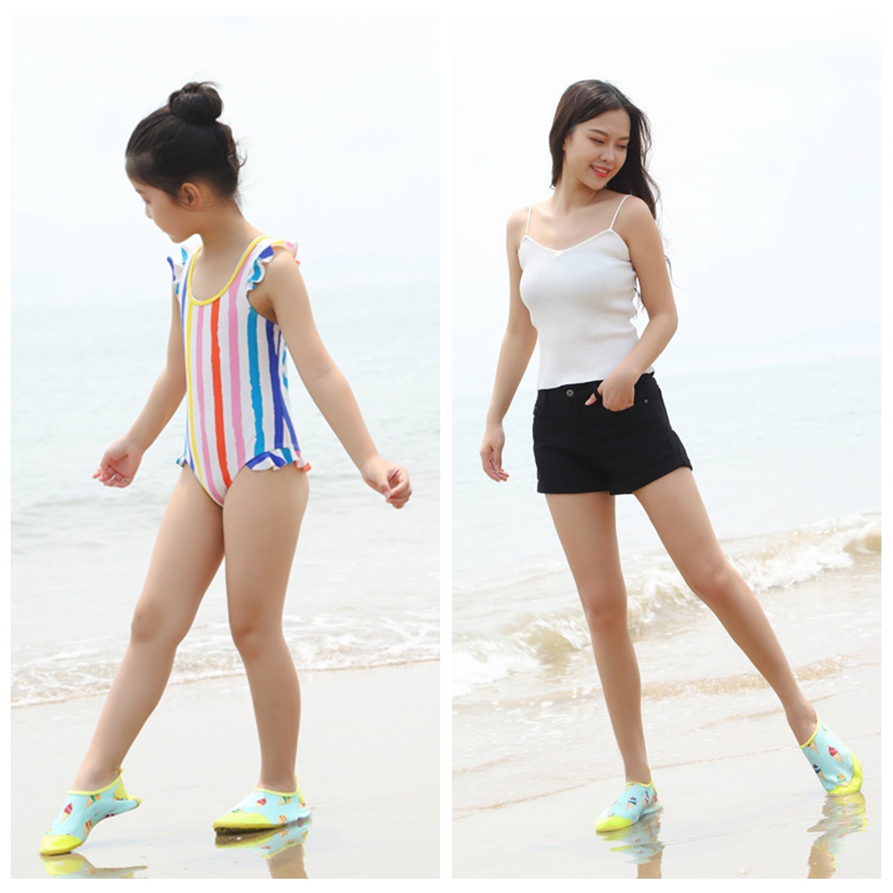 Giày Đi Biển Chất Liệu Mềm Mại Thời Trang Mùa Hè Cho Mẹ Và Bé Size 24-41