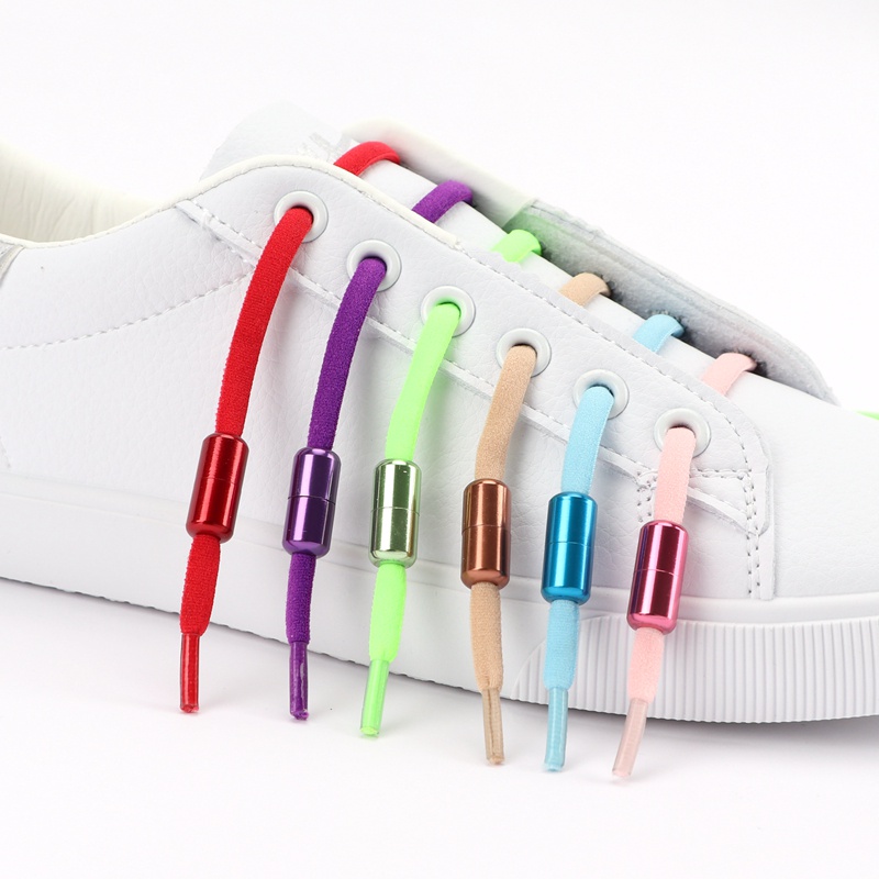 Set 2 Khóa Dây Giày Hình Viên Thuốc Bằng Kim Loại Dành Cho Người Lớn Và Trẻ Em