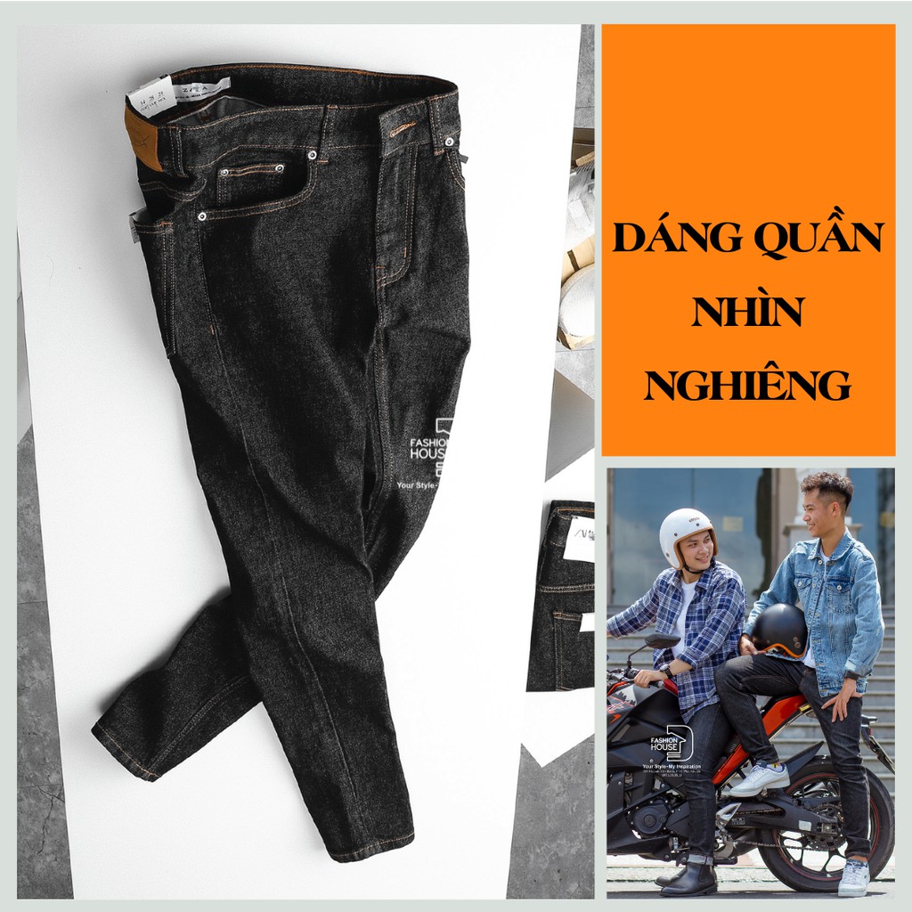 Quần jean nam đen muối tiêu quần bò nam đen muối tiêu quần jean chất bò quần jean nam cao cấp The Fashion House M018 | BigBuy360 - bigbuy360.vn
