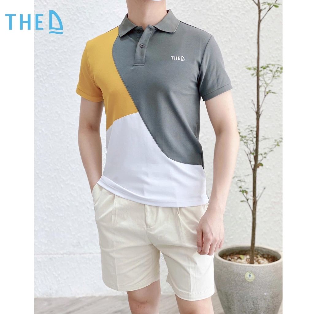 Áo Polo Nam Cotton The D Phối Màu Độc Đáo Dáng Regular Fit, Chất Liệu Cotton Mềm Mịn, Thoáng Mát, Thấm Hút Tốt