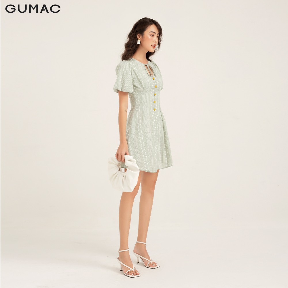 Đầm nữ GUMAC ôm body dây nơ, nữ tính màu xanh đủ size DB1143 | BigBuy360 - bigbuy360.vn