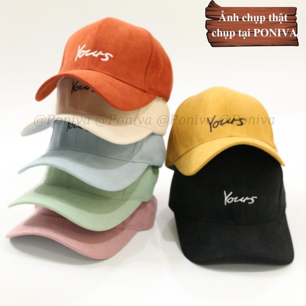 Mũ lưỡi trai nam nữ thêu chữ YOURS form unisex MS001 phong cách Ulzzang Thời trang PONIVA siêu hot