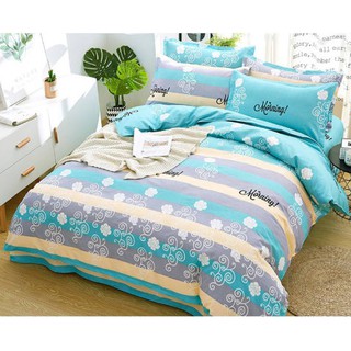 Vải may chăn ga áo gối,gối ôm khổ 2m2 hình bông chữ morning