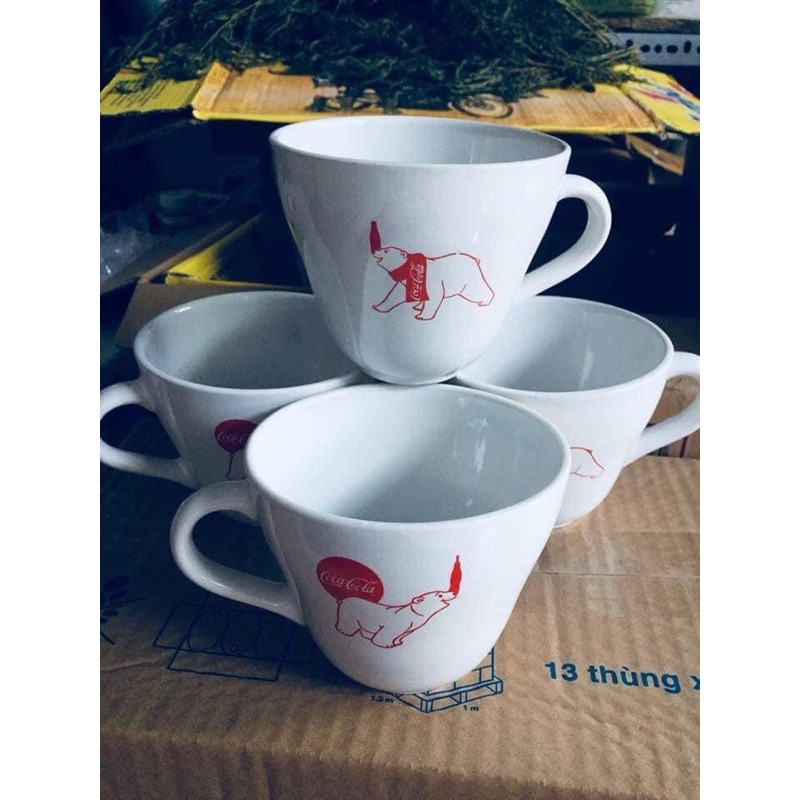 Ly sứ có quai. Hàng Km coca-cola.
