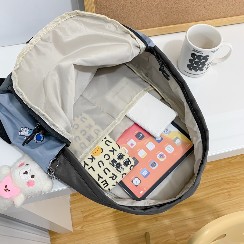 Ba lô PRETTYZYS sức chứa lớn 14 inch thời trang Hàn Quốc 2022 dành cho nữ tuổi teen