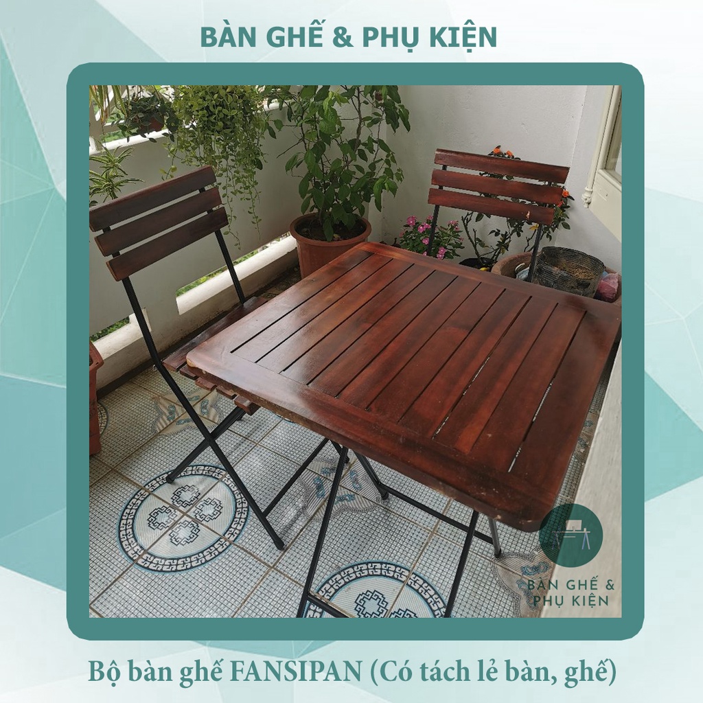 Bộ bàn ghế gỗ cao cấp FANSIPAN chân gấp gọn sang trọng, lịch sự
