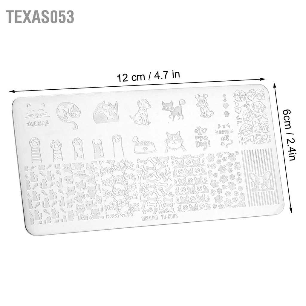 [Hàng Sẵn] Bộ 10 Tấm Khuôn In Họa Tiết Hoa Lá Bằng Thép Không Gỉ Trang Trí Móng Tay DIY Khuôn in nail【Texas053】