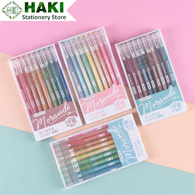 Bút mực Morandi HAKI ngòi 0.5mm set 9 chiếc nhiều màu B26