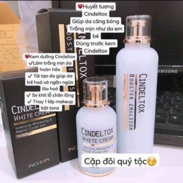 ❤️DEAL SHOCK : CẶP ĐÔI KEM TRUYỀN TRẮNG & HUYẾT TƯƠNG DƯỠNG TRẮNG CINDEL TOX CAO CẤP