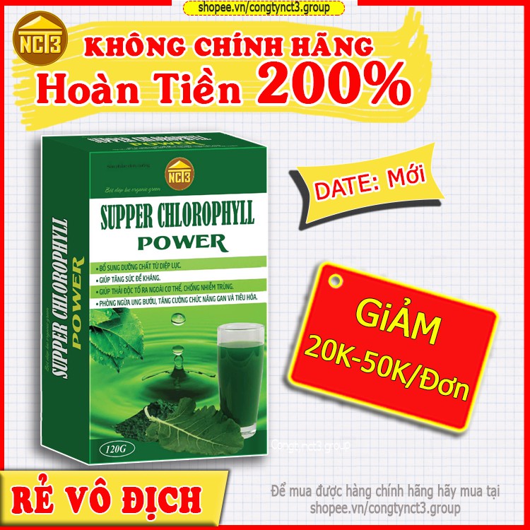 BỘT DIỆP LỤC SUPPER CHLOROPHYLL (120g), hỗ trợ làm đẹp da, bổ sung vitamin khoáng chất từ rau xanh, Hàng chính hãng NCT3