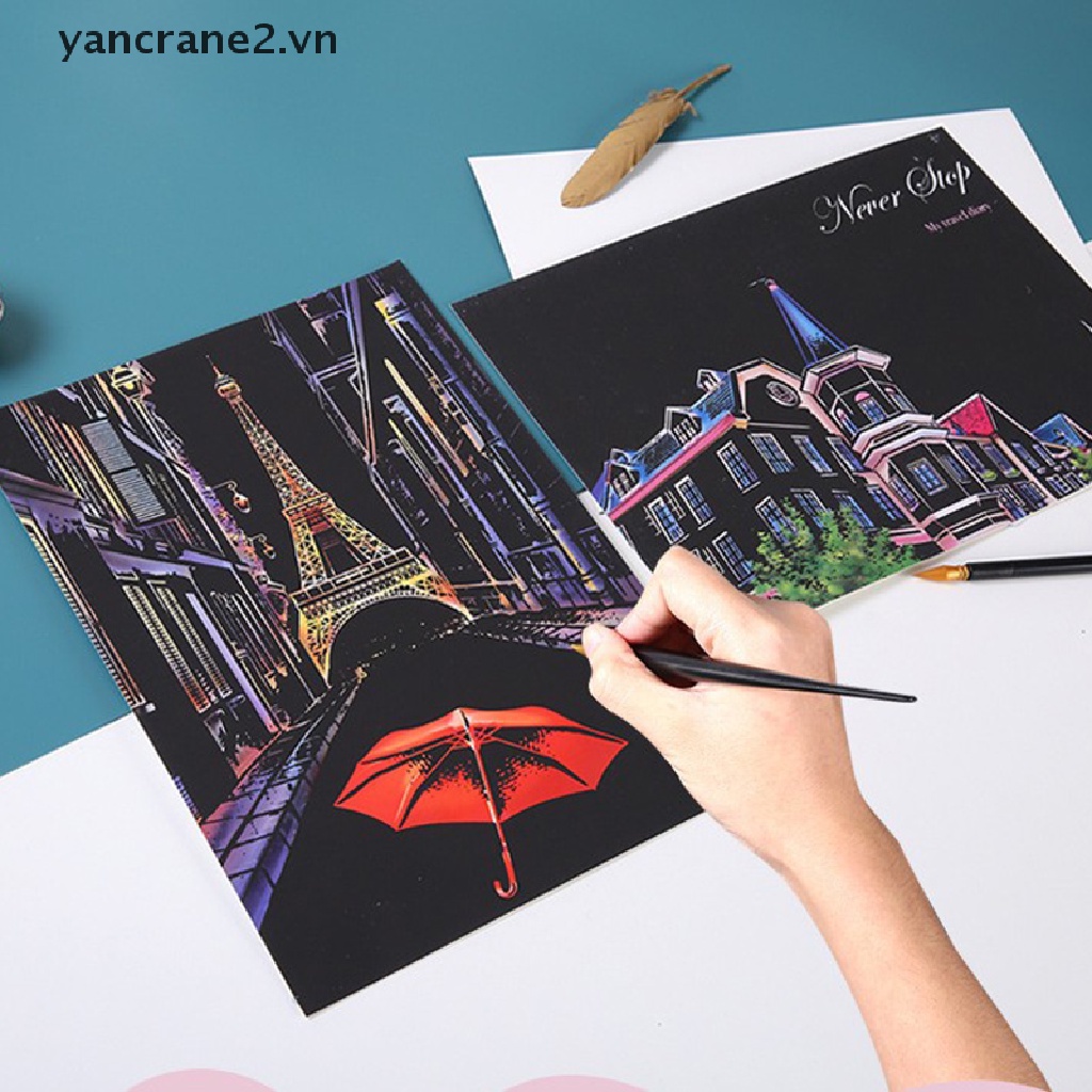 Bộ Dao Cạo Râu A4 Hình Phong Cảnh Thành Phố Và Động Vật Độ